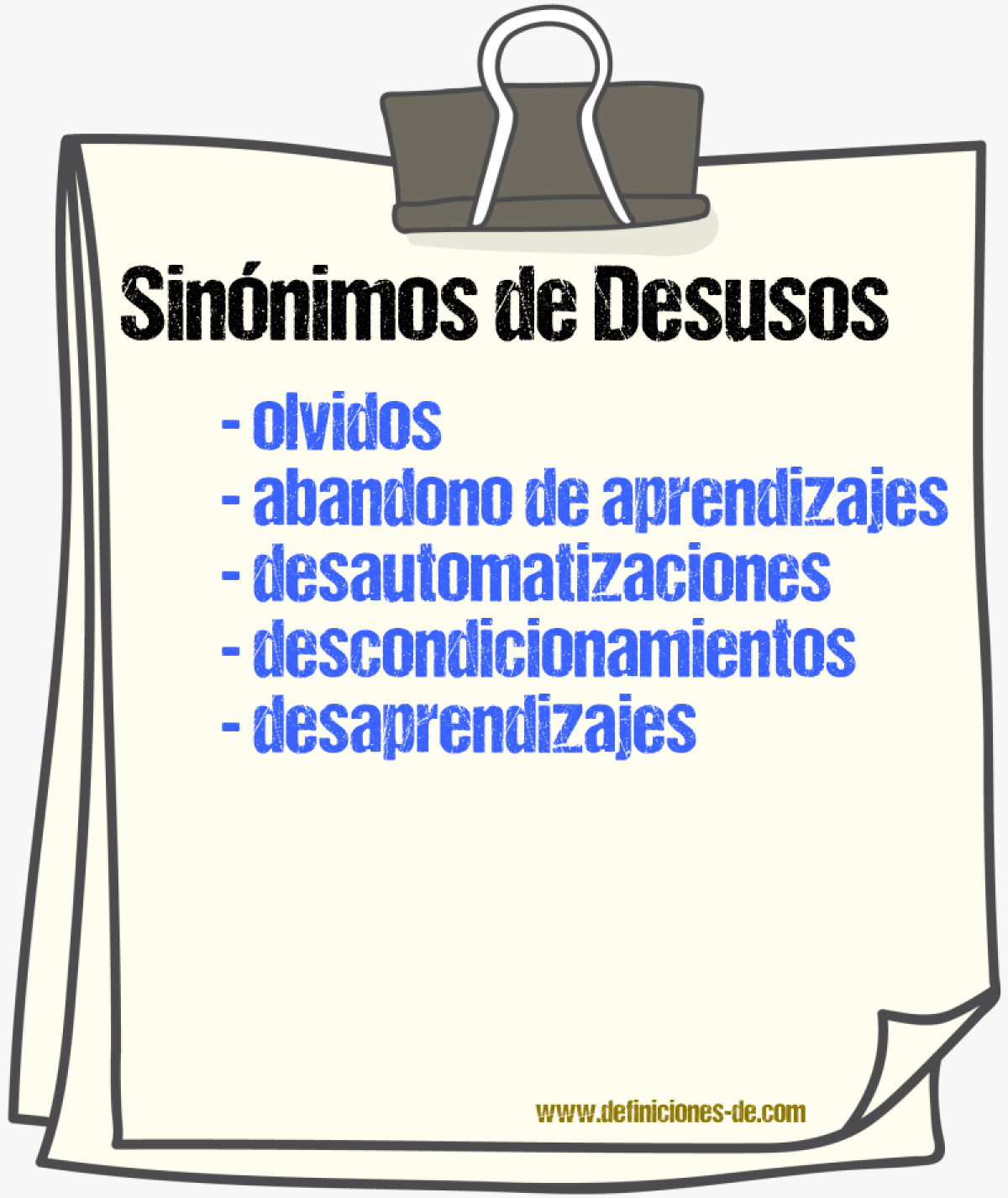 Sinónimos de desusos