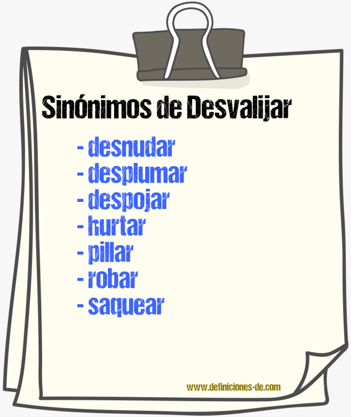 Sinnimos de desvalijar