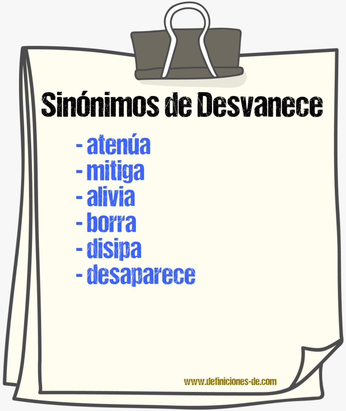 Sinónimos de desvanece