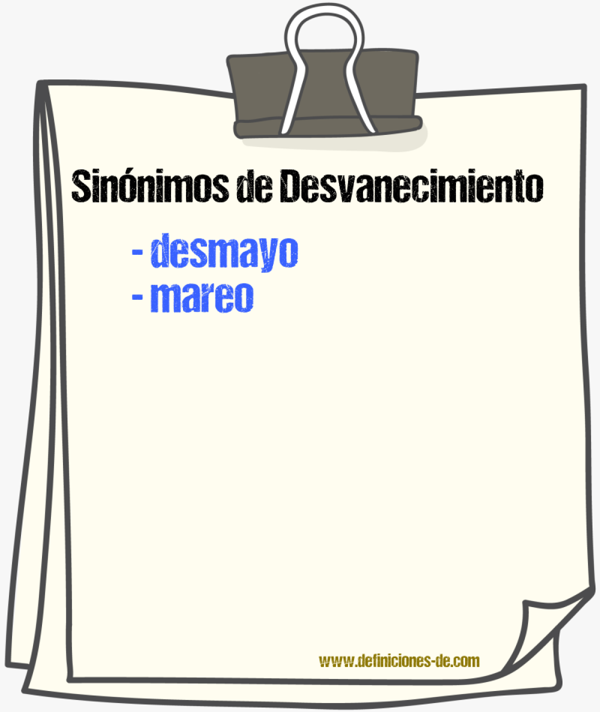 Sinnimos de desvanecimiento