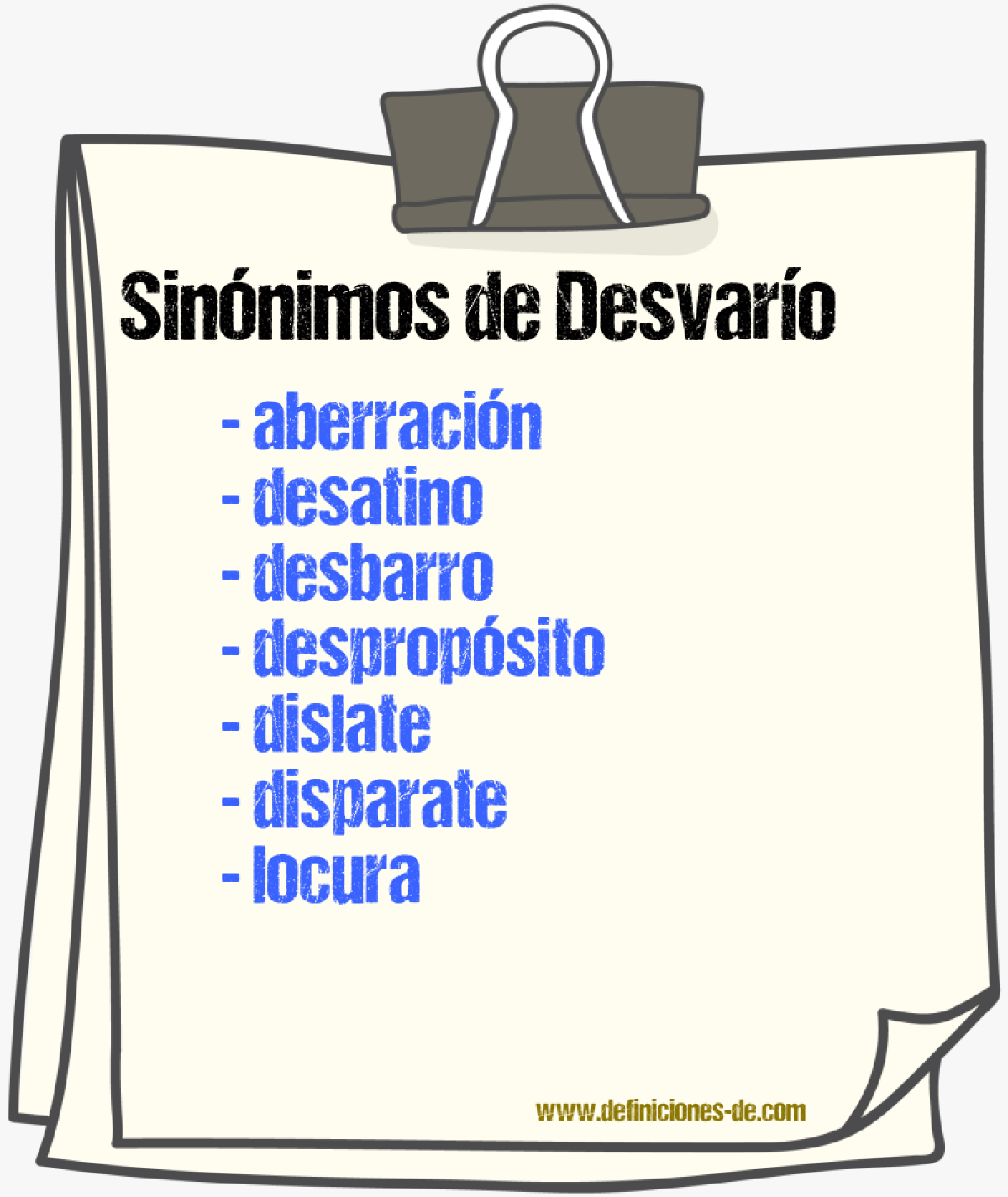 Sinnimos de desvaro