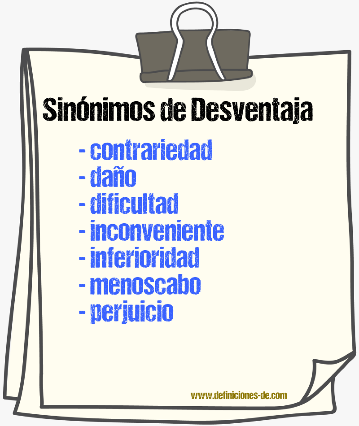 Sinnimos de desventaja