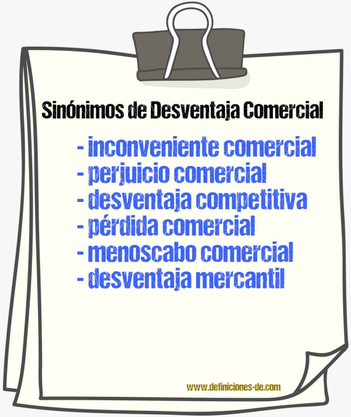 Sinónimos de desventaja comercial