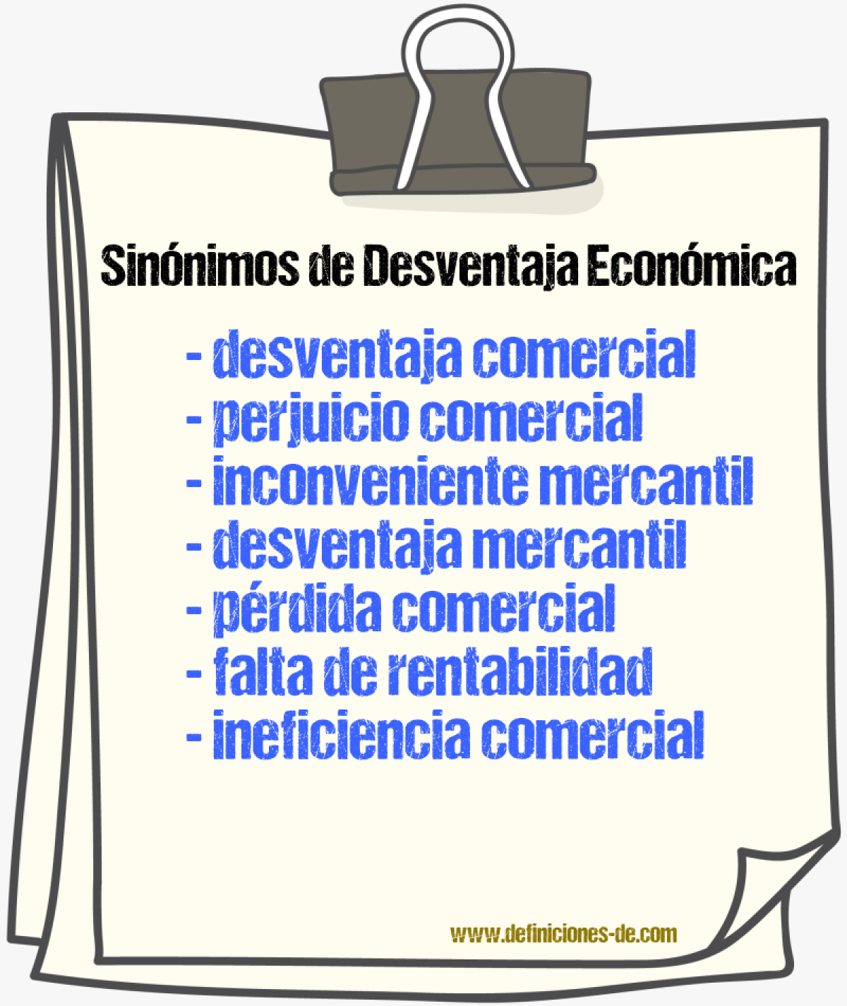 Sinónimos de desventaja económica