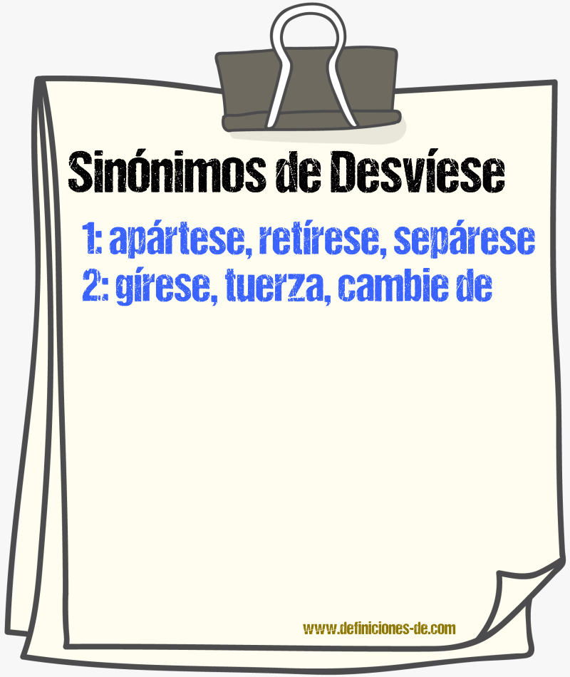 Sinónimos de desvíese
