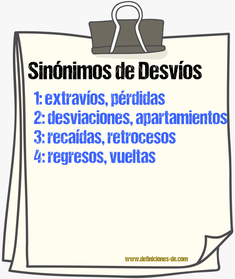 Sinónimos de desvíos