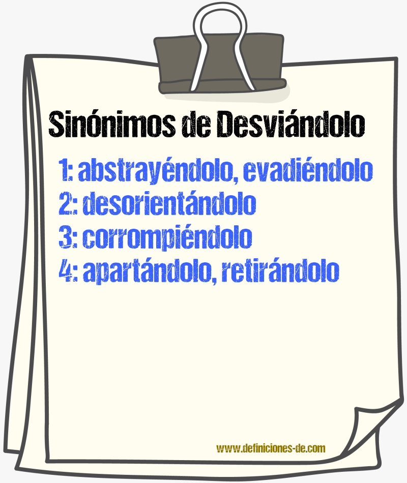 Sinónimos de desviándolo