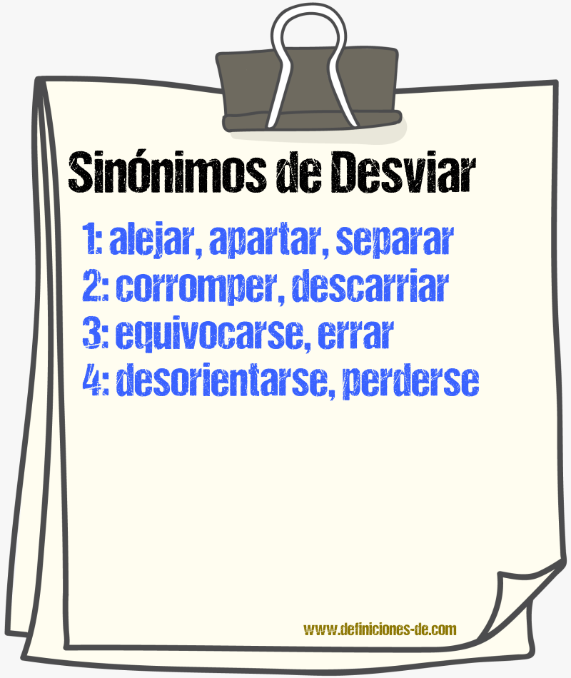 Sinnimos de desviar