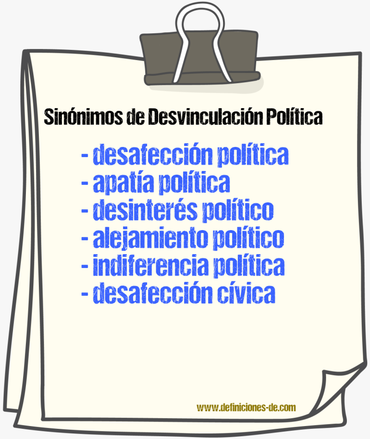 Sinónimos de desvinculación política