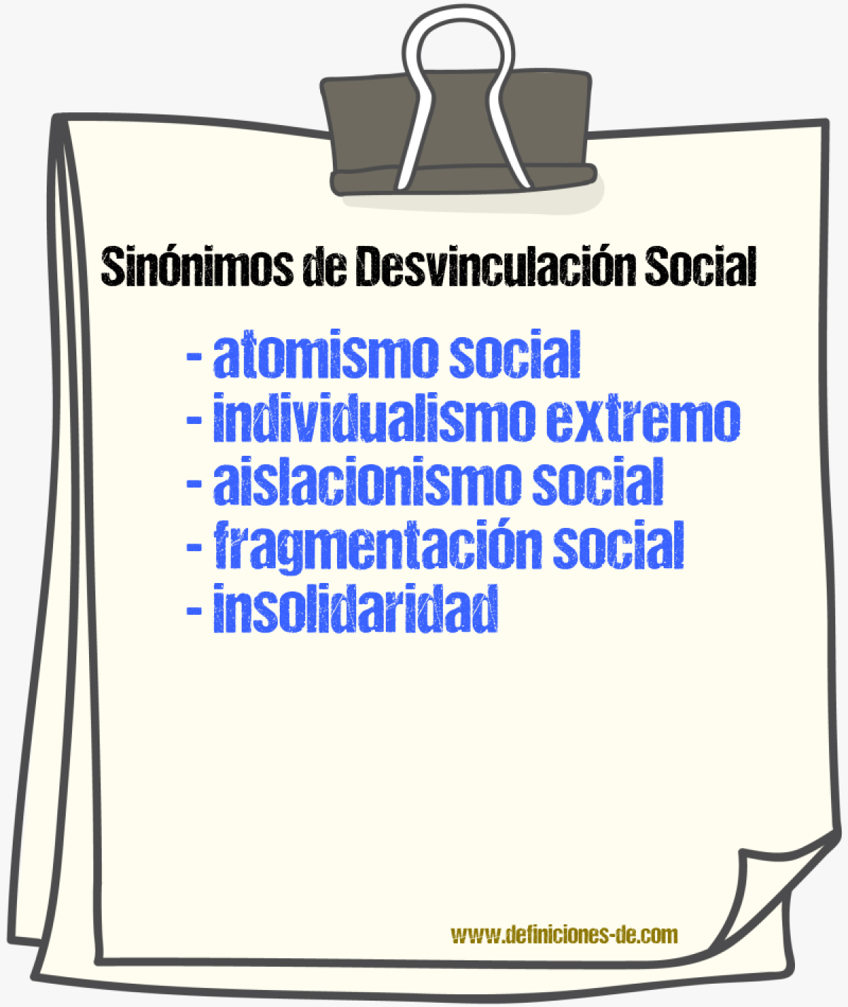 Sinónimos de desvinculación social