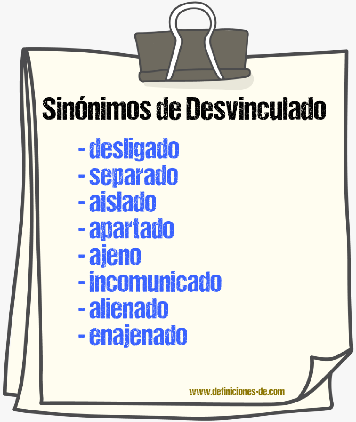 Sinónimos de desvinculado