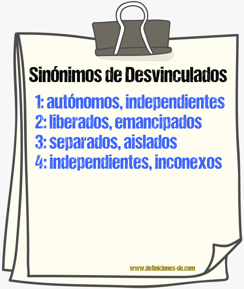 Sinónimos de desvinculados