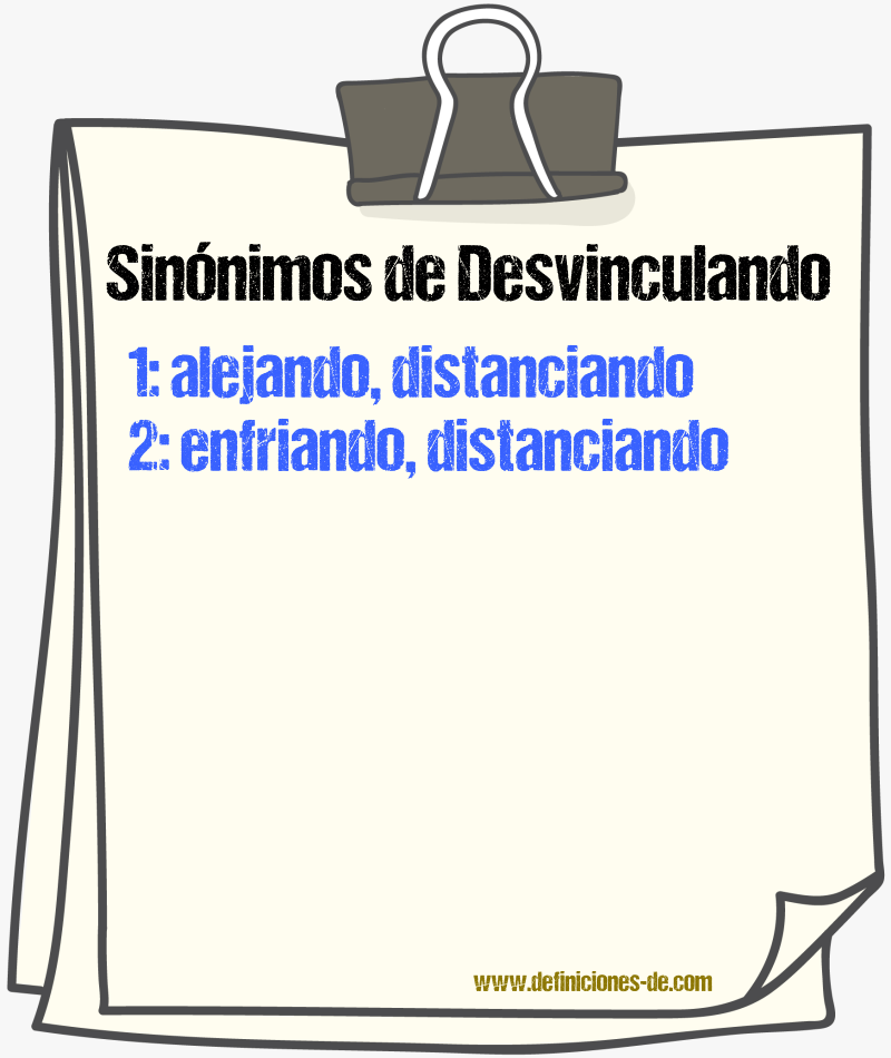 Sinónimos de desvinculando
