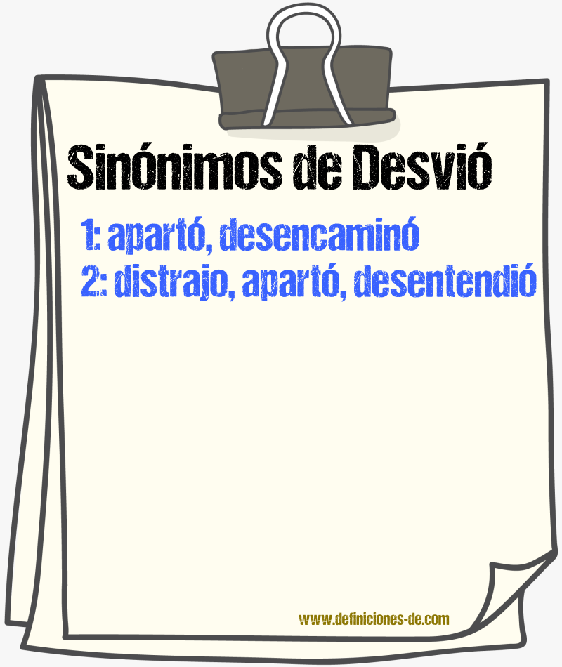 Sinónimos de desvió