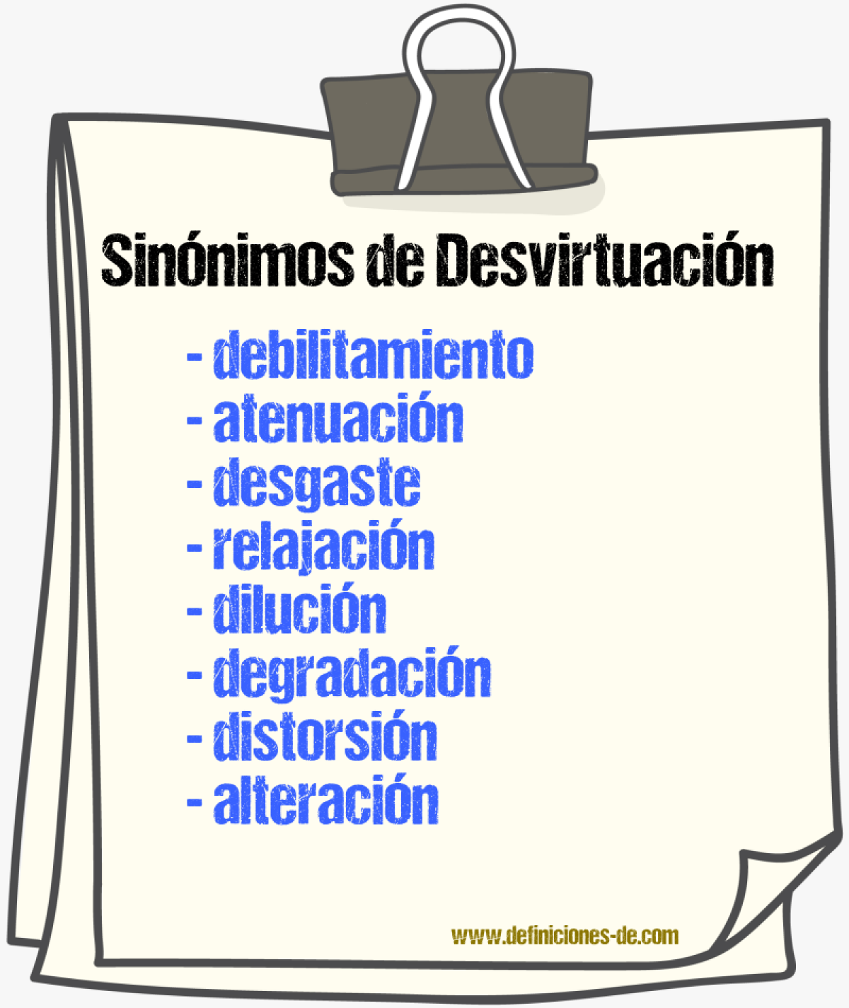 Sinónimos de desvirtuación