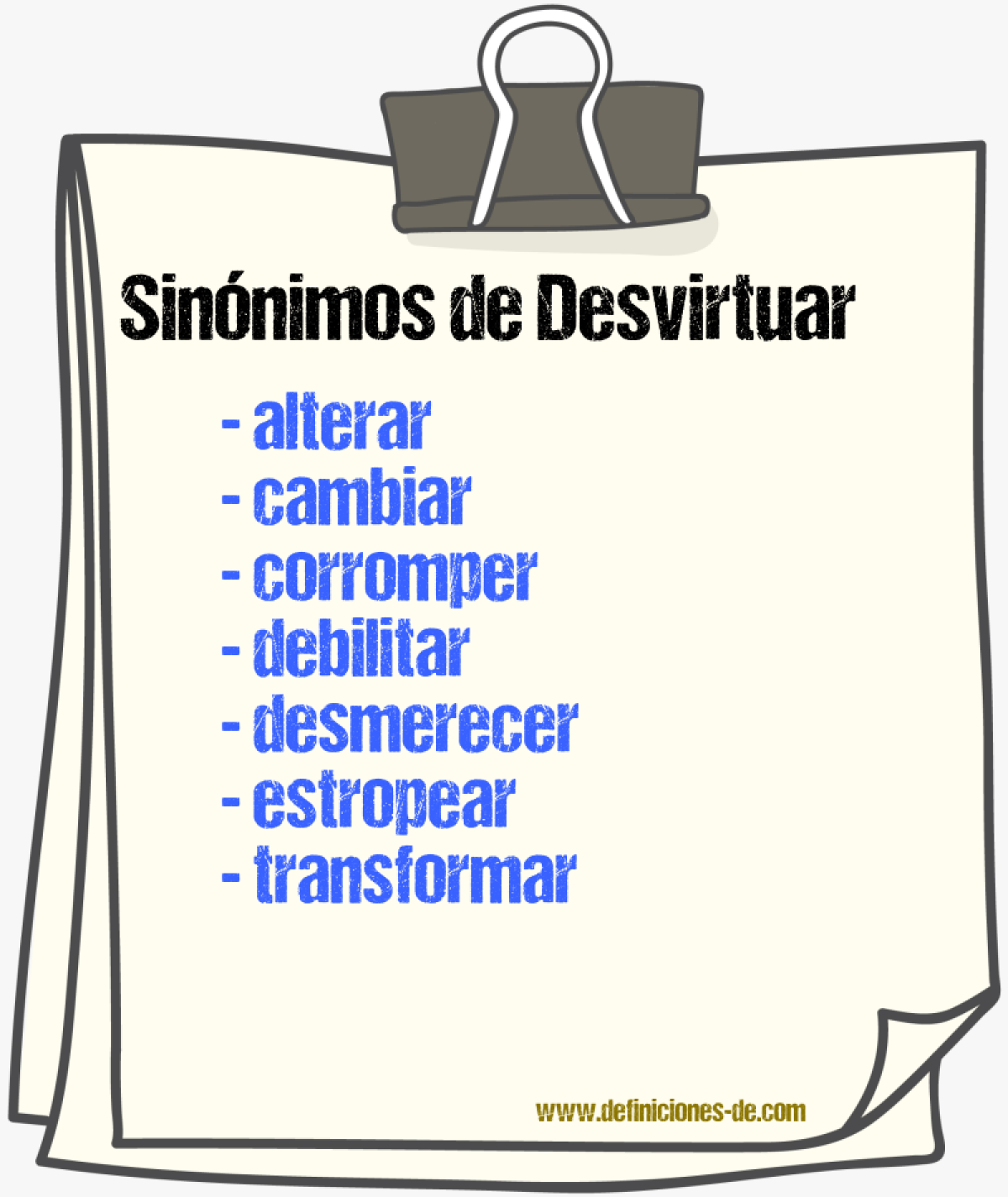 Sinnimos de desvirtuar