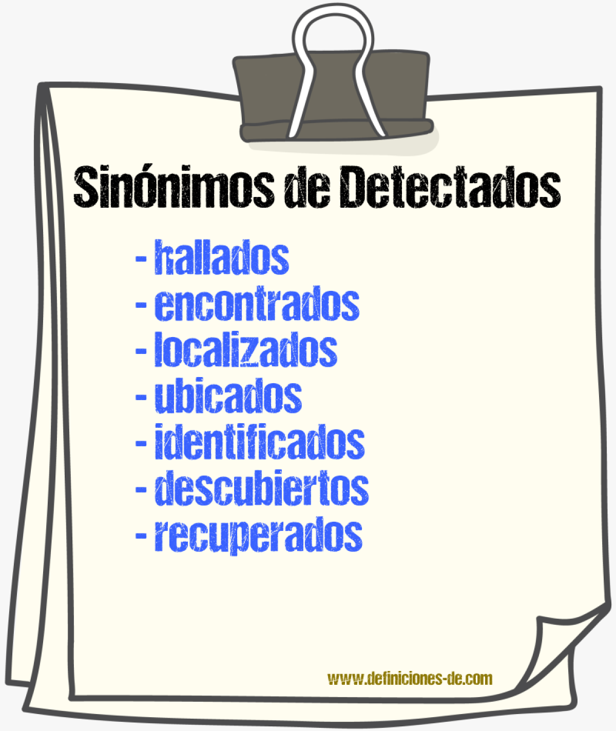 Sinónimos de detectados