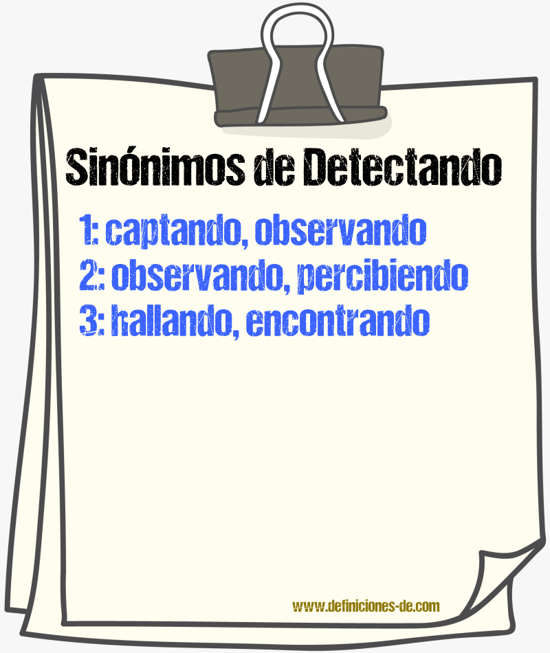 Sinónimos de detectando