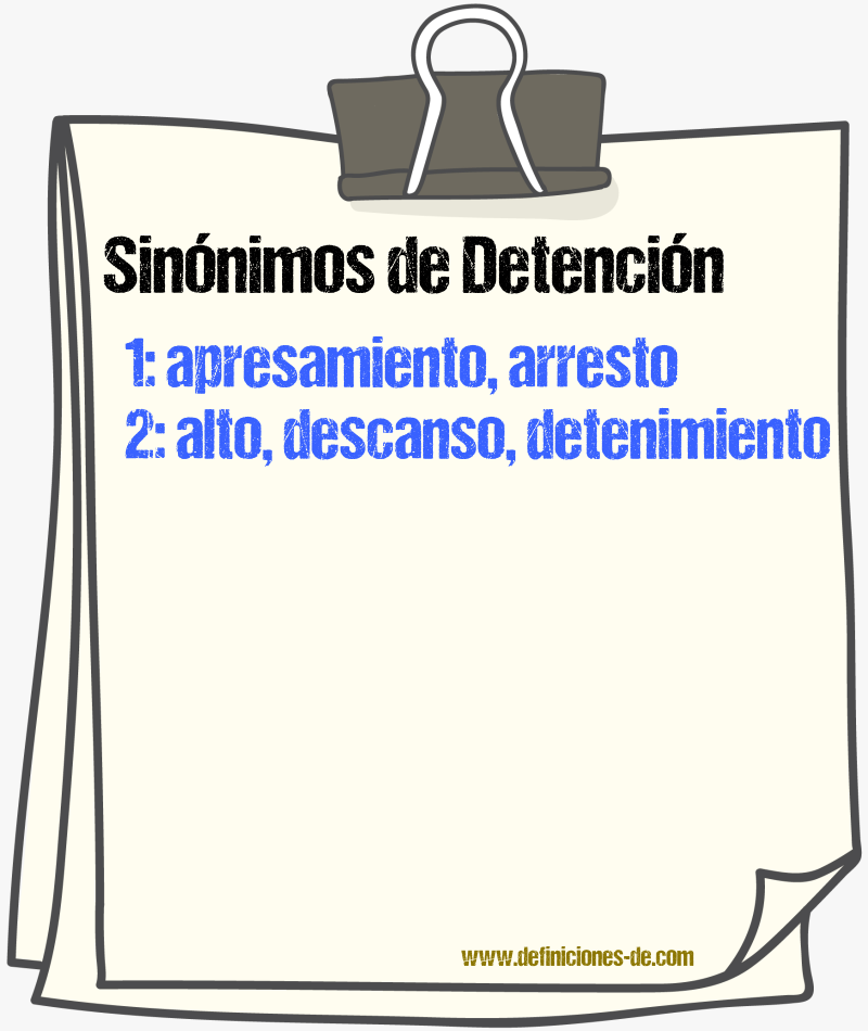 Sinnimos de detencin