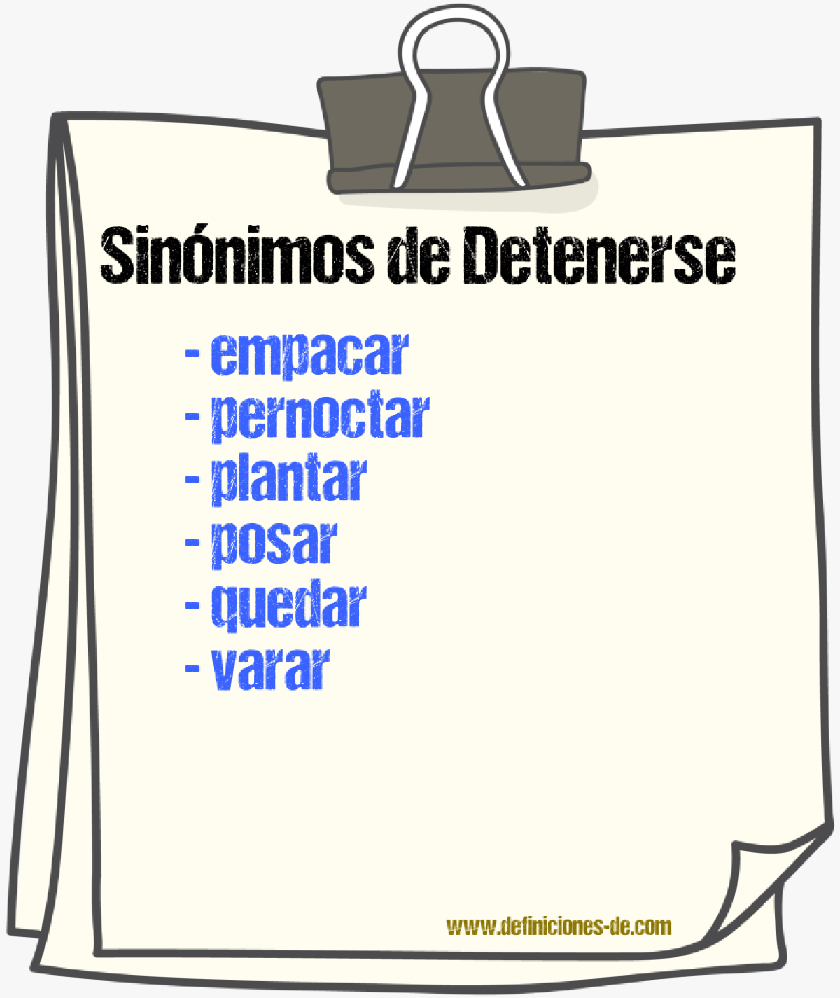 Sinnimos de detenerse