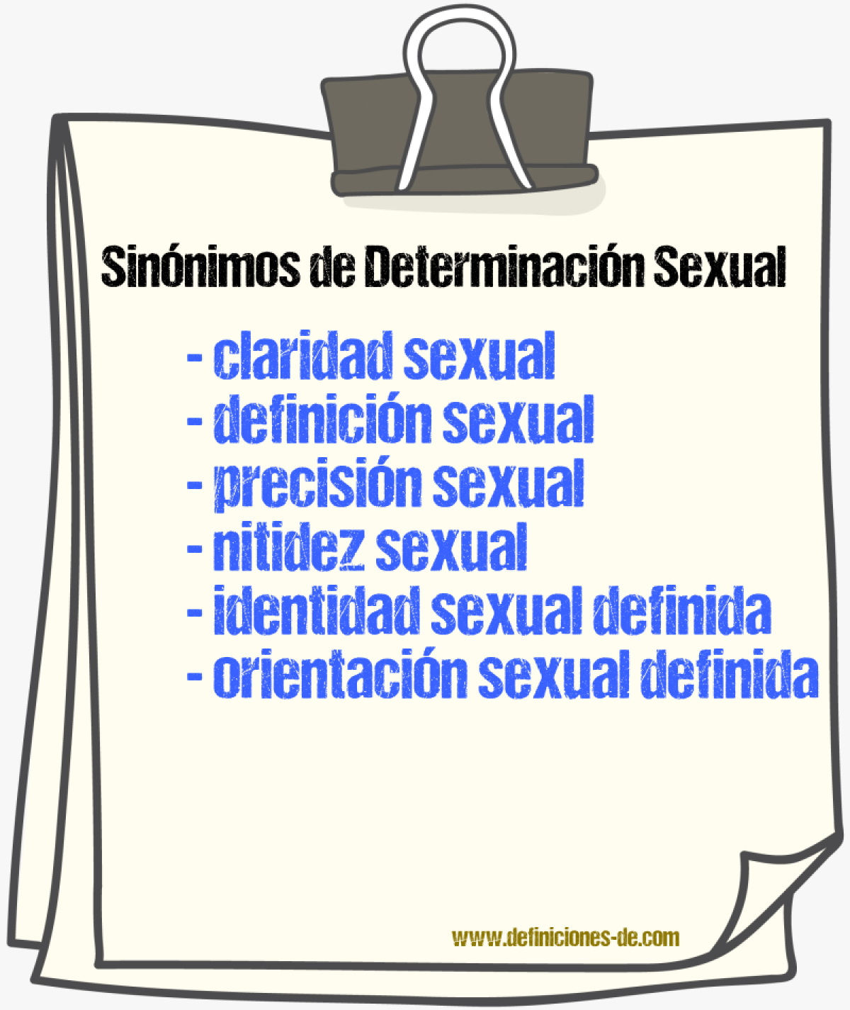 Sinónimos de determinación sexual