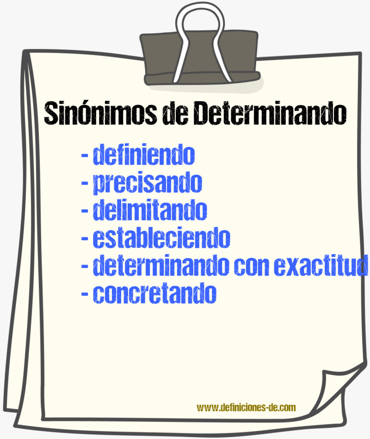 Sinónimos de determinando