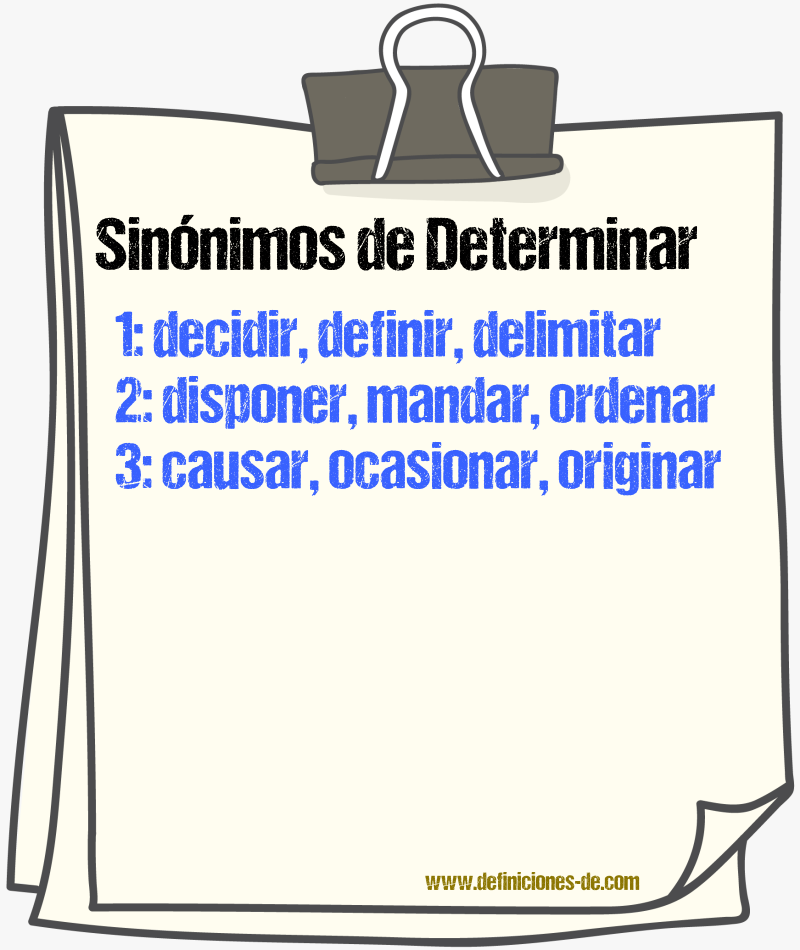 Sinnimos de determinar