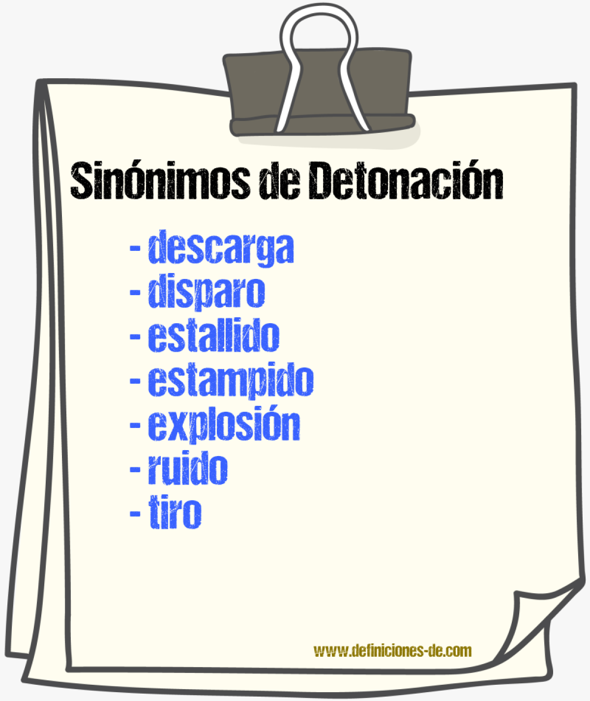 Sinnimos de detonacin