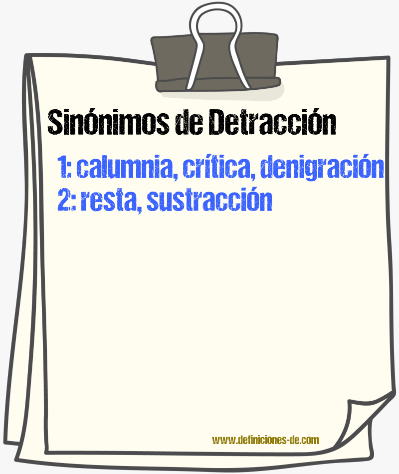 Sinnimos de detraccin