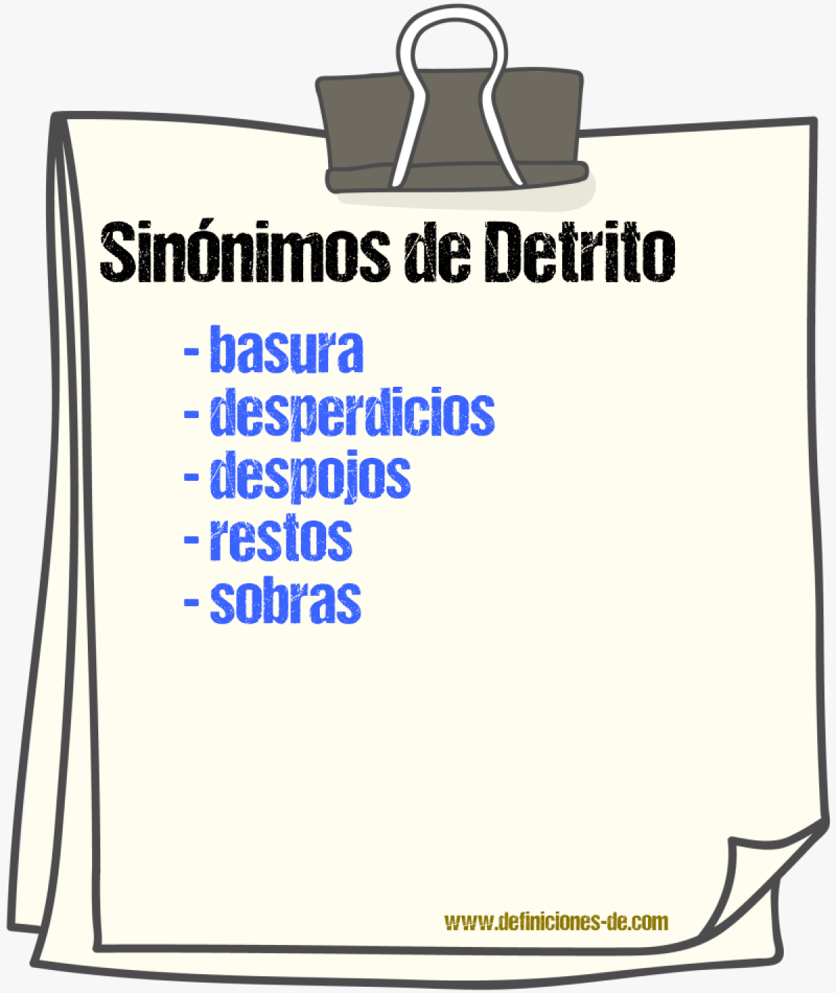 Sinnimos de detrito