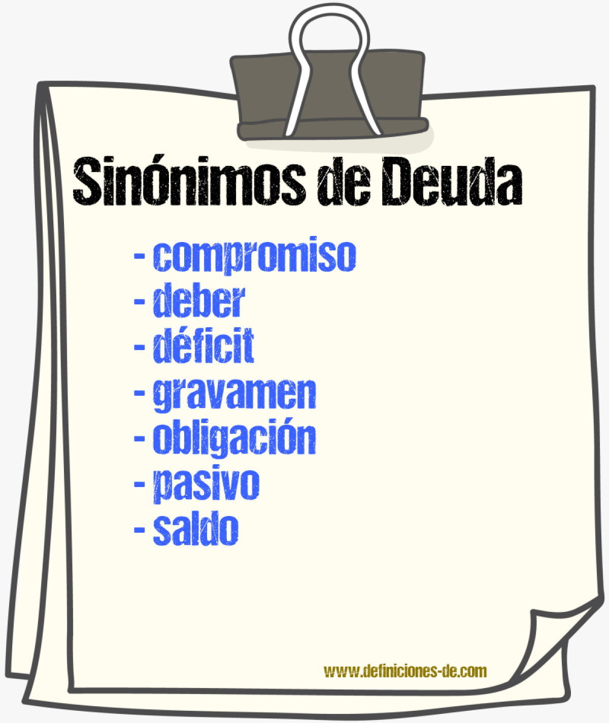 Sinnimos de deuda