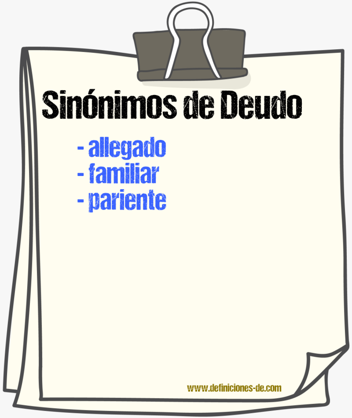 Sinnimos de deudo