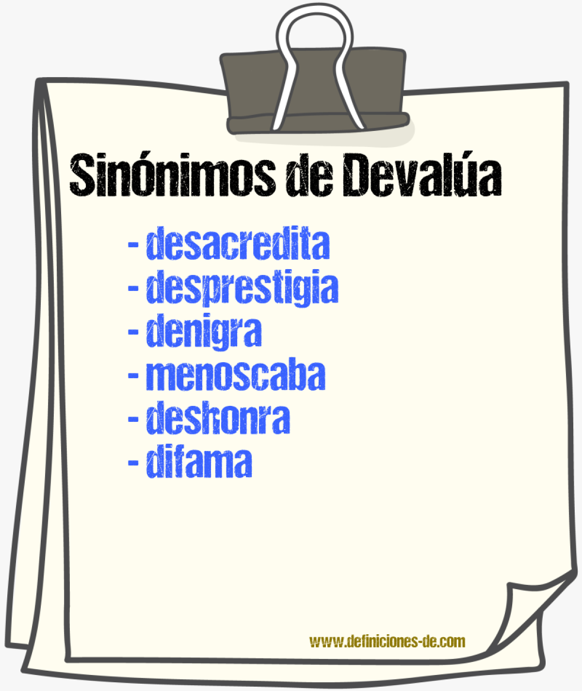 Sinónimos de devalúa