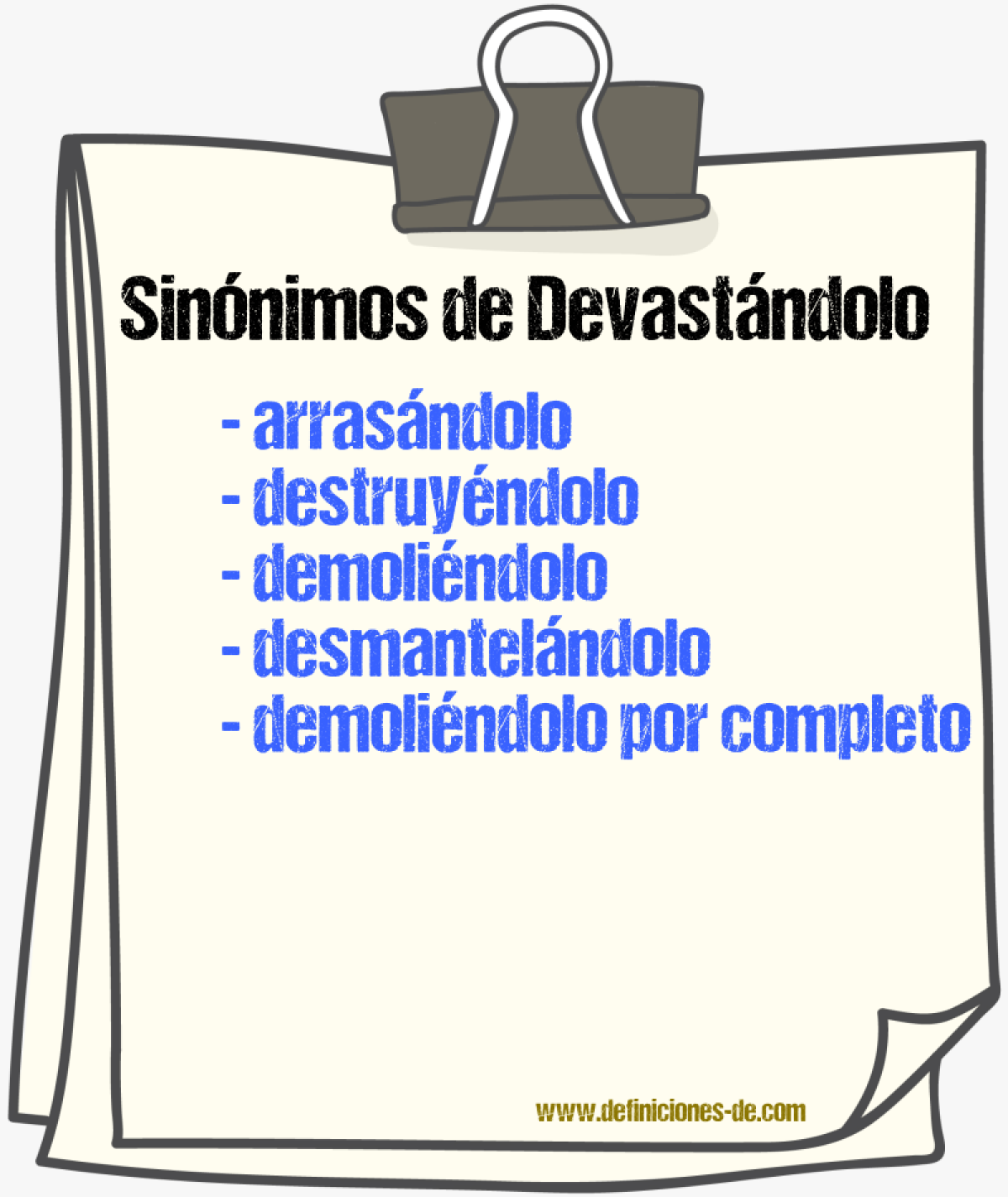 Sinónimos de devastándolo