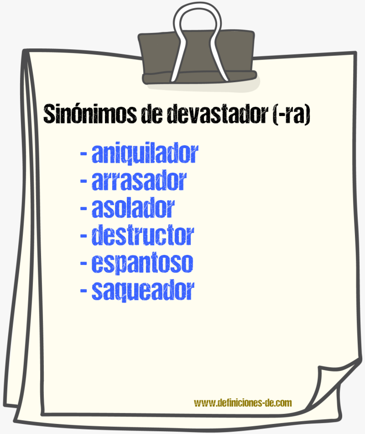 Sinnimos de devastador