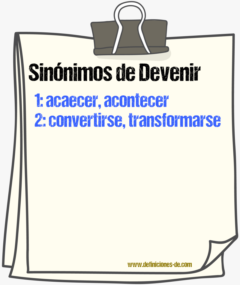 Sinnimos de devenir