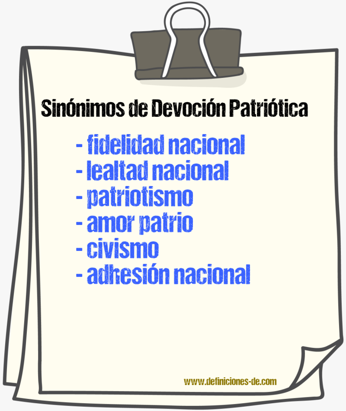 Sinónimos de devoción patriótica