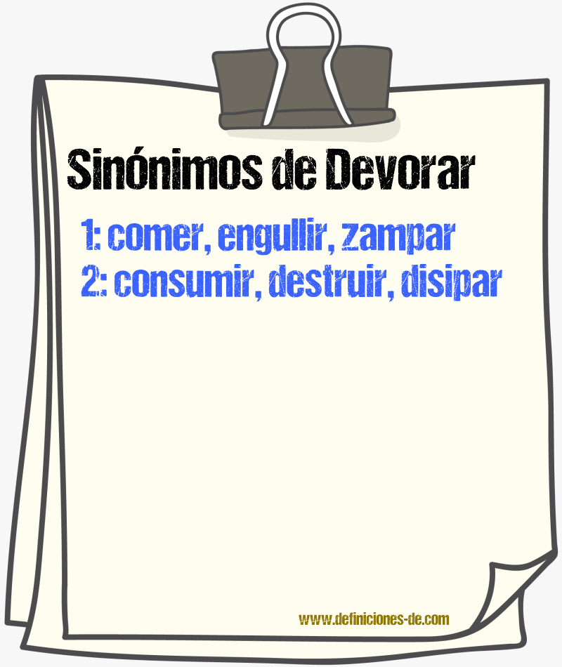 Sinnimos de devorar