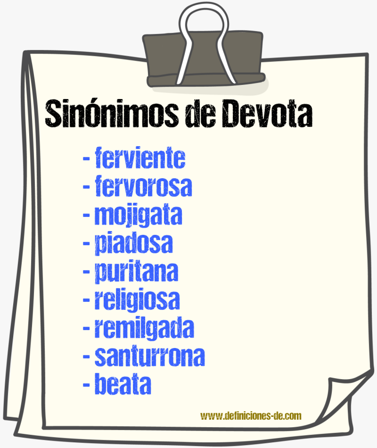 Sinnimos de devota