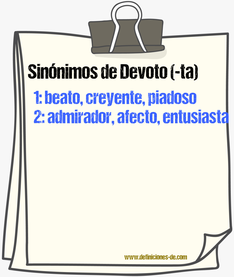 Sinnimos de devoto