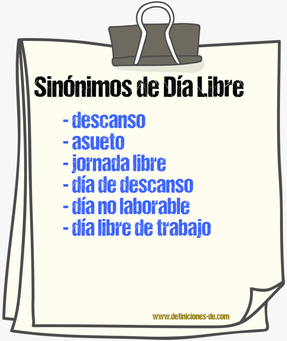 Sinónimos de día libre