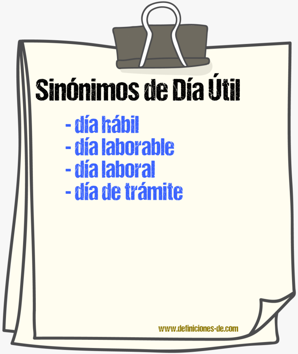Sinónimos de día útil