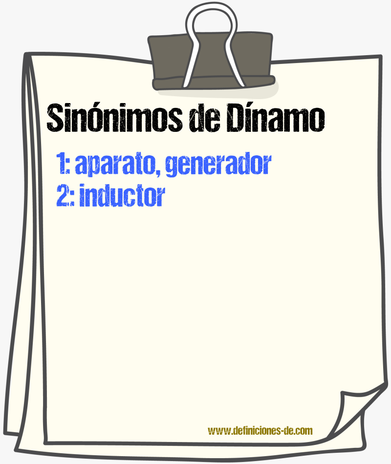 Sinnimos de dnamo