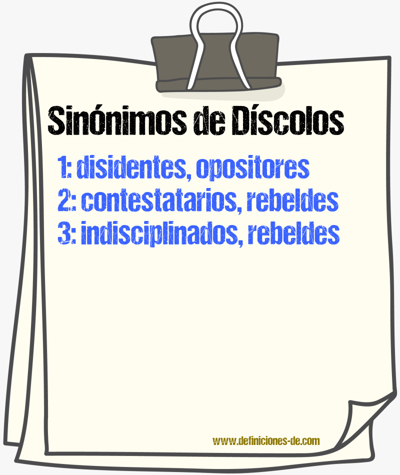 Sinónimos de díscolos