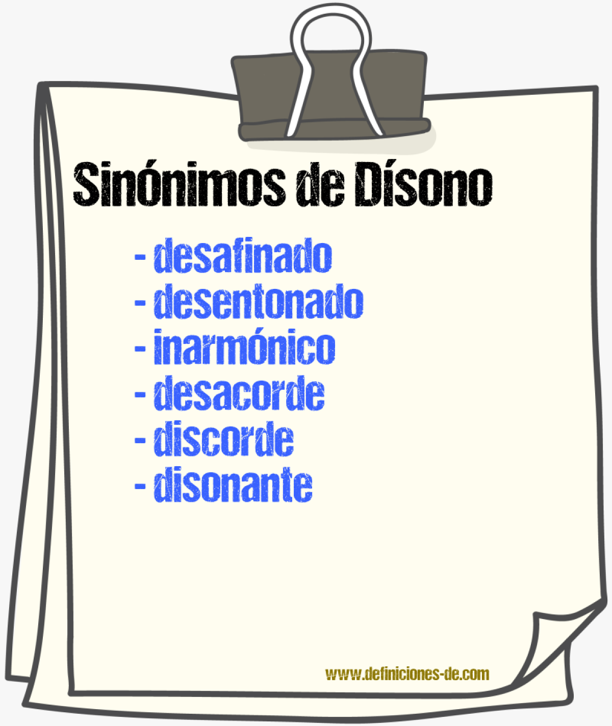 Sinnimos de dsono