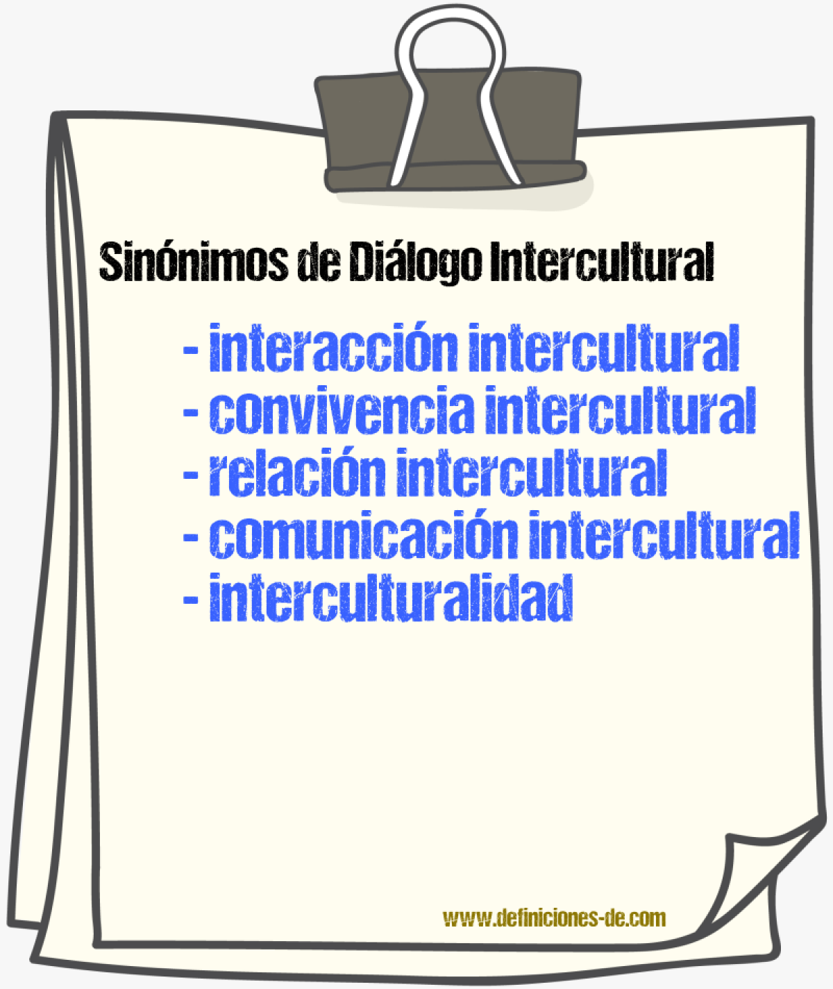 Sinónimos de diálogo intercultural