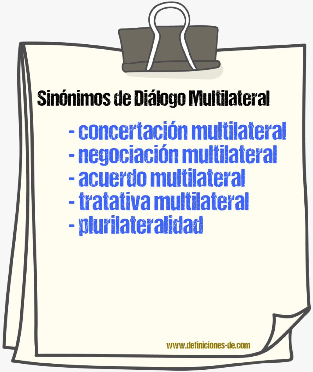 Sinónimos de diálogo multilateral