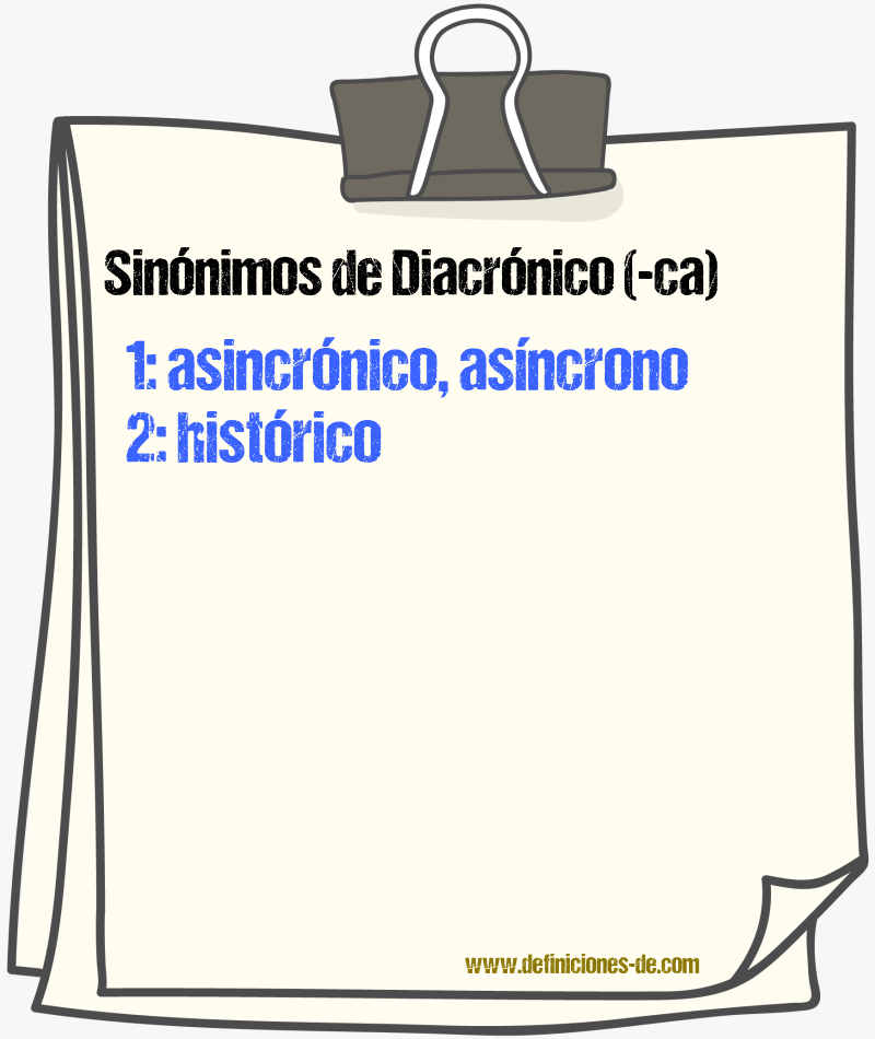 Sinnimos de diacrnico