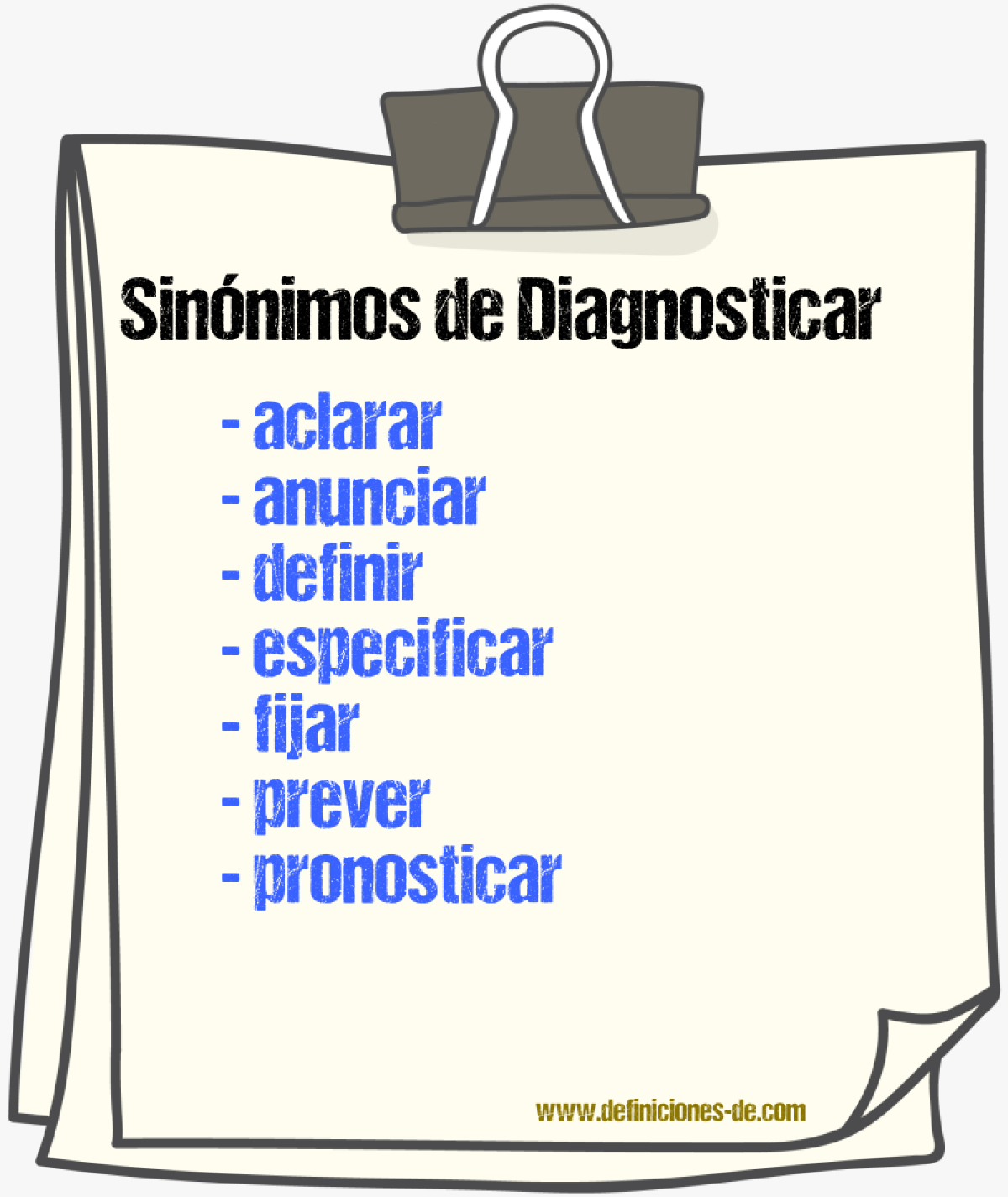 Sinnimos de diagnosticar