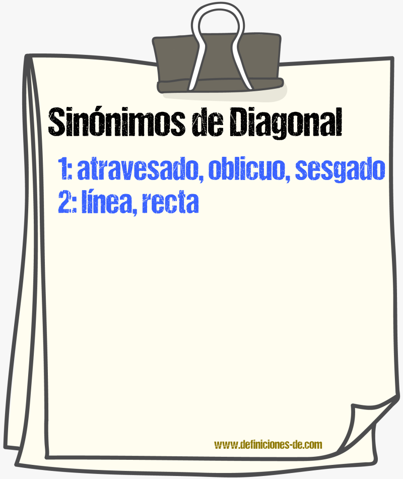 Sinnimos de diagonal